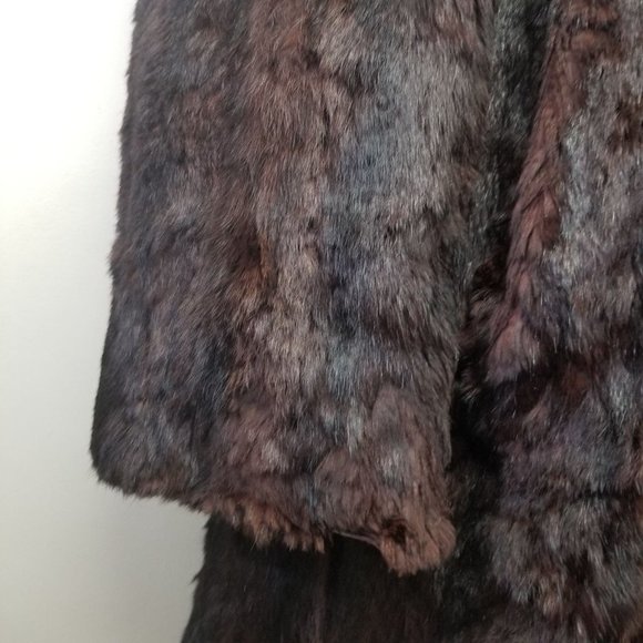 Brown M Fur Coat Pockets Cosplay Fashion Trench Woman Glam Starlet Luxury - Picture 13 of 14